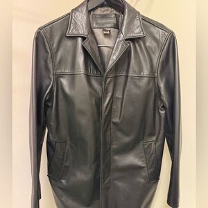 Banana Republic Black Leather Trench Coat